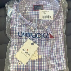 NWT Untuckit Blue & Pink Button Down Sz Large